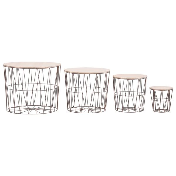 vidaXL Журнальні столики 4 шт Мідний