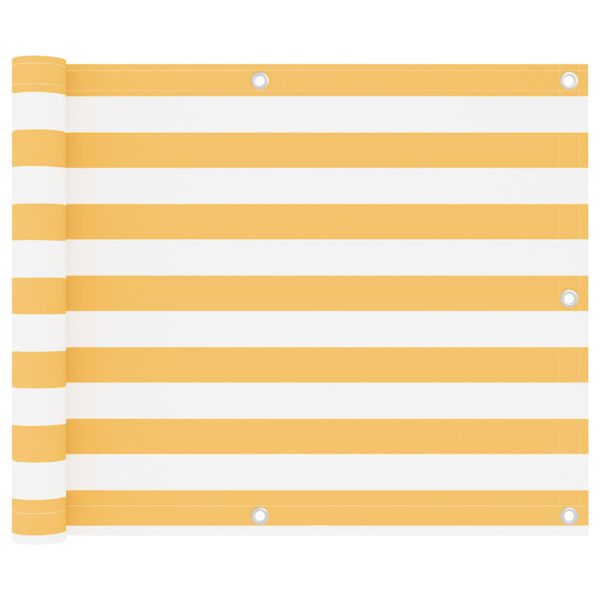vidaXL Балконна Ширма Білий/Жовтий 75x600 см Тканина Оксфорд