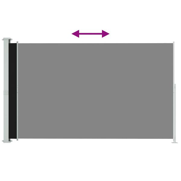 vidaXL Бічний Висувний Тент для Дворика Чорний 180x300 см