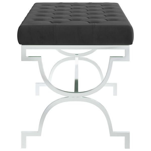 vidaXL Лавка Чорний 99 см Оксамитова Тканина і Нержавіюча Сталь