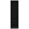 800838 vidaXL 4-Tier Book Cabinet Black 40x24x142 cm Chipboard