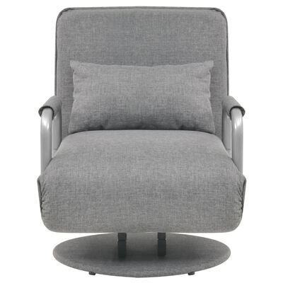 vidaXL Поворотне крісло і диван-ліжко Світло-сірий Тканина