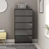 801417 vidaXL Drawer Sideboard High Gloss Grey 60x35x121 cm Chipboard