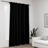321159 vidaXL Linen-Look Blackout Curtains with Hooks Black 290x245 cm