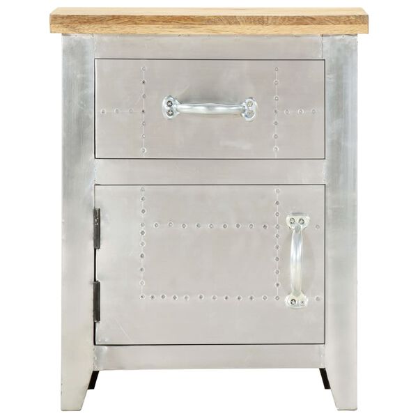 286600 vidaXL Aviator Bedside Cabinet 40x30x50 cm Solid Mango Wood