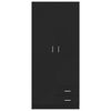 800640 vidaXL Wardrobe Black 80x52x180 cm Chipboard
