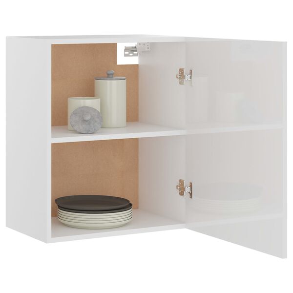 801265 vidaXL Hanging Cabinet High Gloss White 50x31x60 cm Chipboard