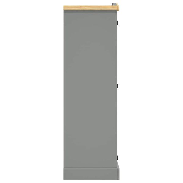 282621 vidaXL Wardrobe Mexican Pine Corona Range 3 Doors Grey