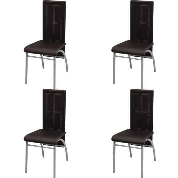 vidaXL Обідні стільці 4 шт Коричневий Штучна шкіра