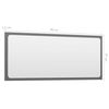 804629 vidaXL Bathroom Mirror High Gloss Grey 90x1,5x37 cm Chipboard