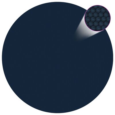 vidaXL Сонячна Плівка для Басейну Плаваюча Чорний і Синій 455 см ПЕ
