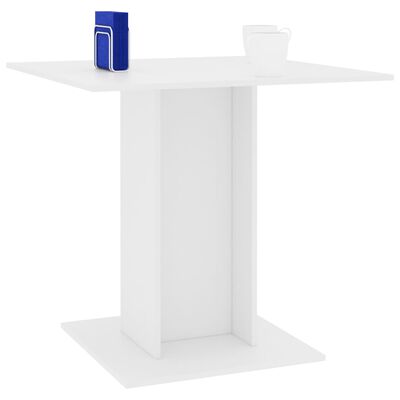 800252 vidaXL Dining Table White 80x80x75 cm Chipboard