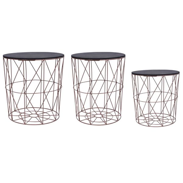 vidaXL Журнальні столики 3 шт Мідний