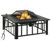 vidaXL Садова Чаша для Багаття з Кочергою 81x81x47 см XXL Сталь