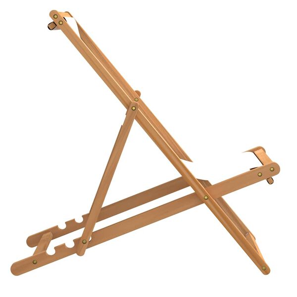 vidaXL Шезлонг Кремовий 56x105x96 см Тикове дерево