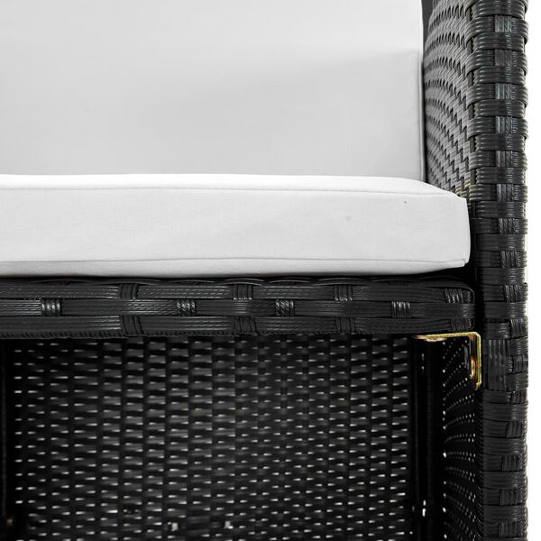 vidaXL Вуличний Обідній Комплект 5 Од. з Матрацами Чорний Поліротанг