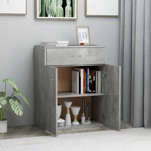 800715 vidaXL Sideboard Concrete Grey 60x30x75 cm Chipboard
