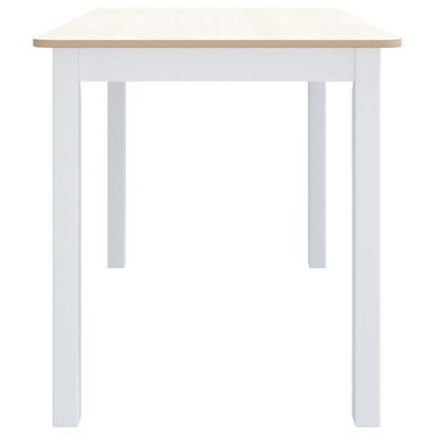 vidaXL Обідній стіл Білий і коричневий 114x71x75 см Масив гевеї
