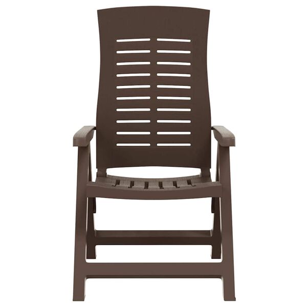 vidaXL Садові Стільці з Відкидною Спинкою 2 шт Мокко Пластик