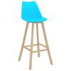 vidaXL Барні Стільці 2 шт Синій Поліпропілен і Масив Бука