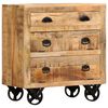vidaXL Приставна шафа з коліщатами 70x40x75 см Масив дерева манго