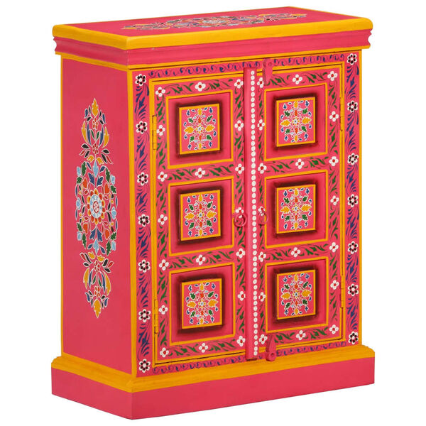 vidaXL Сервант Рожевий Ручний Розпис Масив Дерева Манго