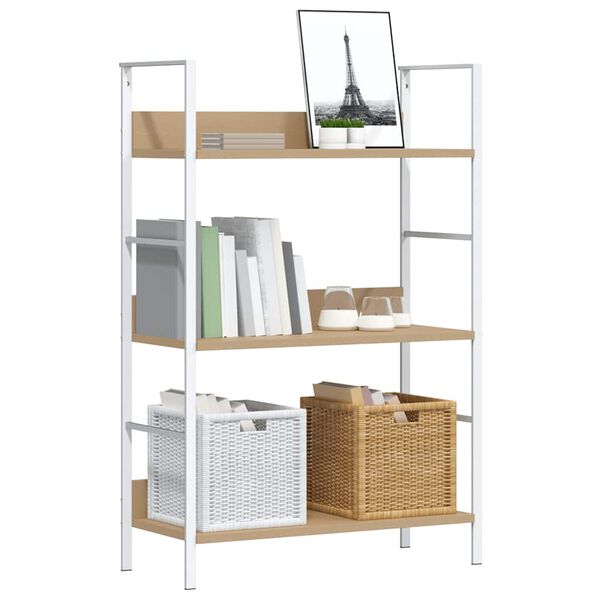 288221 vidaXL 3-Layer Book Shelf Oak 60x27,6x90,5 cm Chipboard