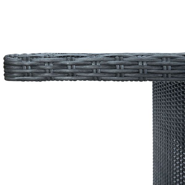 vidaXL Садовий Стіл Темно-Сірий Поліротанг і Загартоване Скло