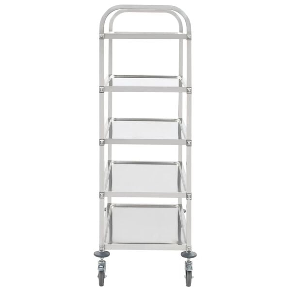 vidaXL 5-Рівневий Кухонний Візок 107x55x147 см Нержавіюча Сталь