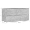 804759 vidaXL Sink Cabinet Concrete Grey 90x38,5x45 cm Chipboard