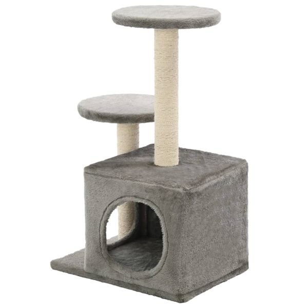 170517 vidaXL Cat Tree with Sisal Scratching Posts 60 cm Grey