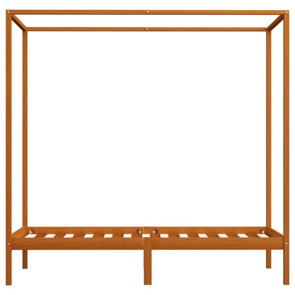 vidaXL Каркас Ліжка з Балдахіном Медово-Коричневий 90x200 см Масив Сосни