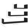 800199 vidaXL Wall Display Shelf 3 pcs Black Chipboard