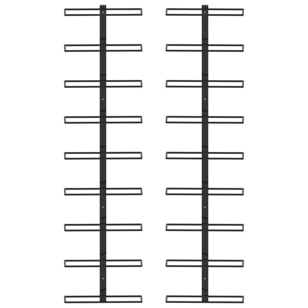 vidaXL Настінні винні стелажі на 18 пляшок 2 шт Чорний Залізо