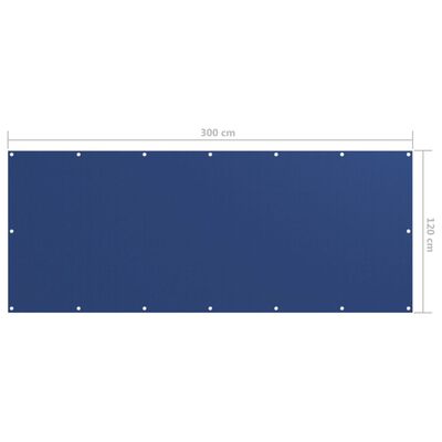 vidaXL Балконна Ширма Синій 120x300 см Тканина Оксфорд