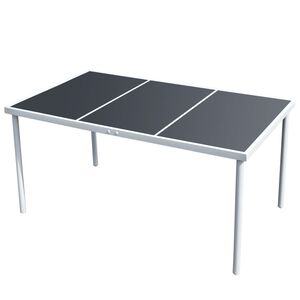 vidaXL Садовий стіл Чорний 150x90x74 см Сталь