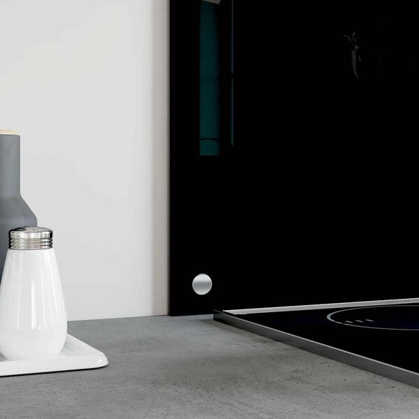 vidaXL Кухонний Фартух Чорний 90x60 см Загартоване Скло