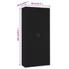 800289 vidaXL Shoe Cabinet Black 80x35,5x180 cm Chipboard
