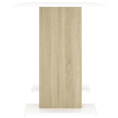 800248 vidaXL Dining Table White and Sonoma Oak 110x60x75 cm Chipboard