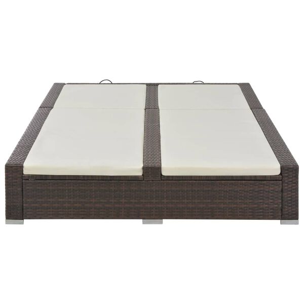 vidaXL Двомісний шезлонг Коричневий Поліротанг