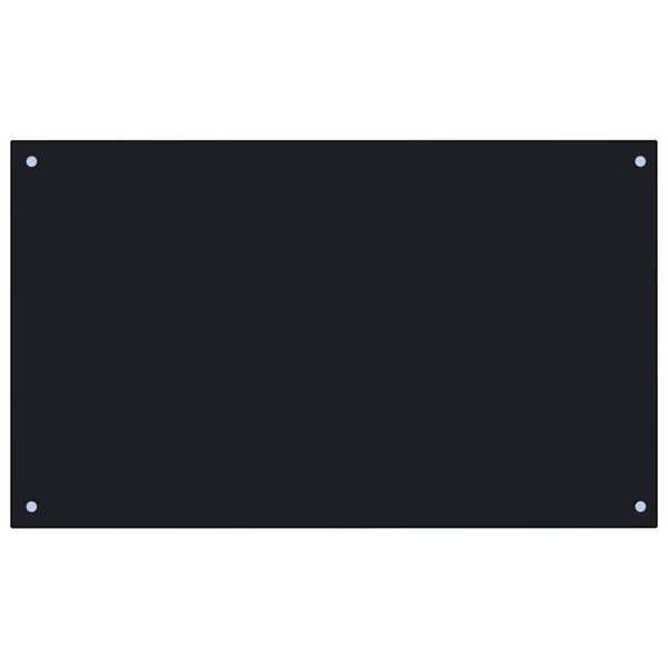 vidaXL Кухонний Фартух Чорний 100x60 см Загартоване Скло