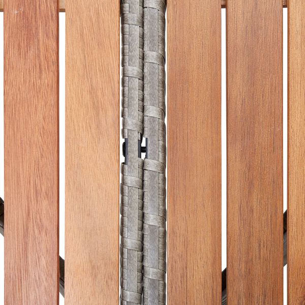 vidaXL Садовий стіл Сірий 115x74 см Поліротанг і деревина акації