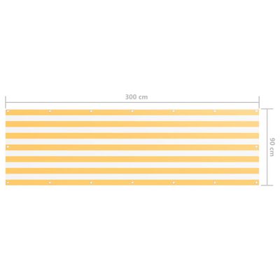 vidaXL Балконна Ширма Білий/Жовтий 90x300 см Тканина Оксфорд