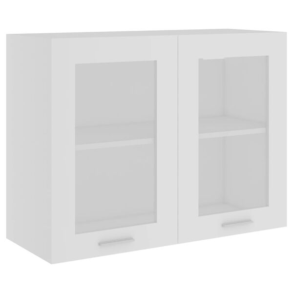 802529 vidaXL Hanging Glass Cabinet White 80x31x60 cm Chipboard