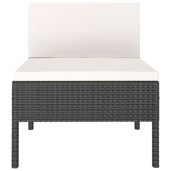 vidaXL Садові Стільці 3 шт з Подушками Чорний Поліротанг