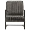 321858 vidaXL Cantilever Sofa Chair Distressed Grey Real Leather