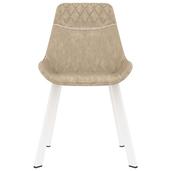 vidaXL Обідні стільці 2 шт Кремовий Штучна шкіра