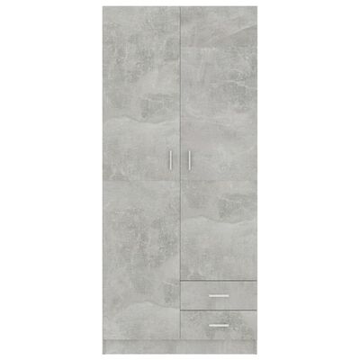 800643 vidaXL Wardrobe Concrete Grey 80x52x180 cm Chipboard