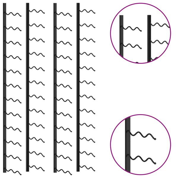 vidaXL Настінні винні стелажі на 48 пляшок 2 шт Чорний Залізо