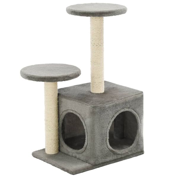 170517 vidaXL Cat Tree with Sisal Scratching Posts 60 cm Grey